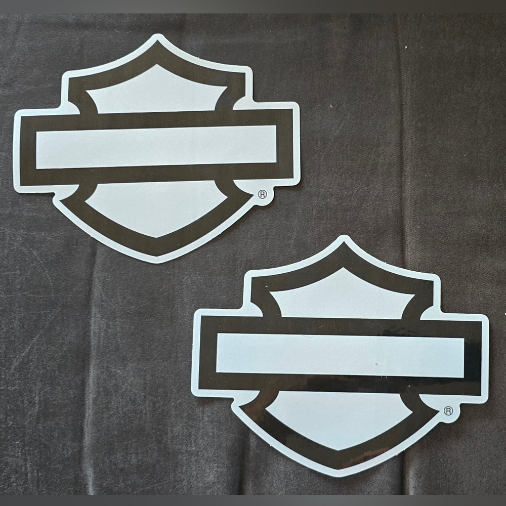 Harley-Davidson Black and White Shield Decals 5" X 4"